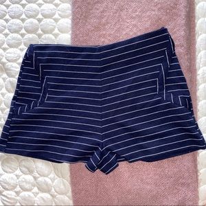 Nautical blue and white striped shorts